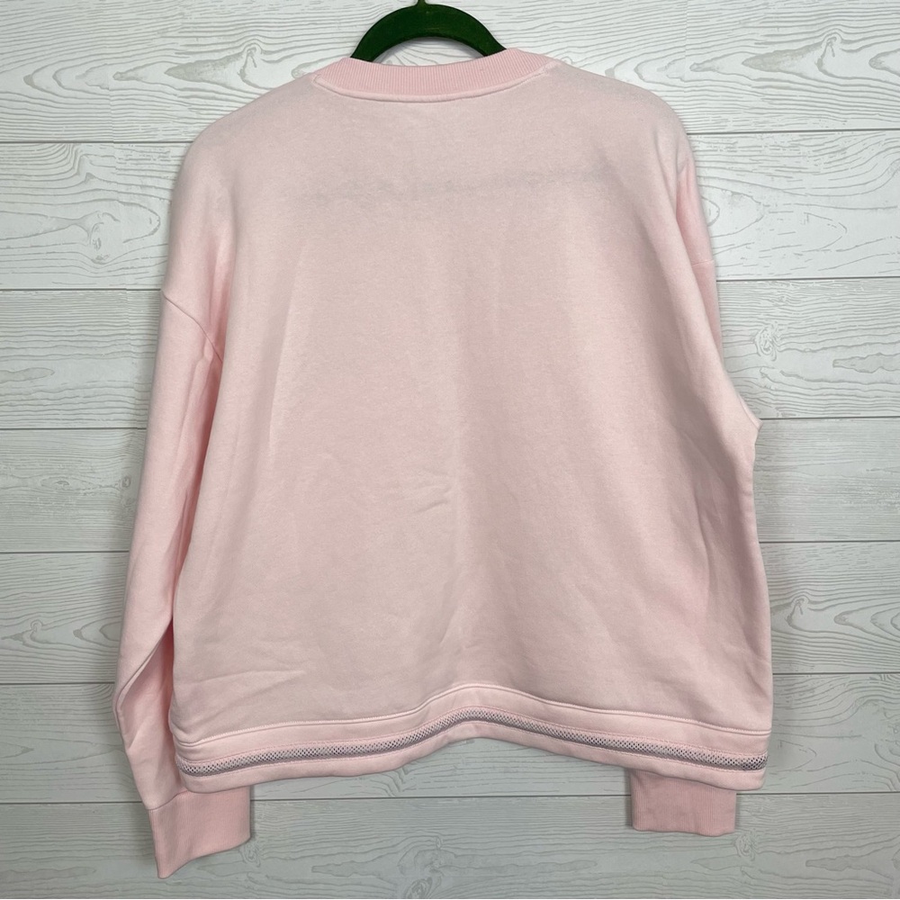 Under Armour Rival Fleece Mesh Crewneck Sweatshirt Size XL NWT Pink Loose Fit - Picture 6 of 7